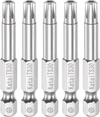 Vista 13 de HARFINGTON 5pcs TS6 Magnetic Security Star 5 Puntas Destornillador Punta 1/4" Hex Shank 2" Longitud