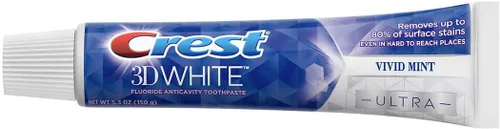 Vista 3 de Crest Pasta dental 3D White Ultra Whitening, Vivid Mint, (5.6 onzas, paquete de 5)
