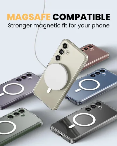Vista 2 de CaseBorne Slim Series - Funda compatible con Samsung Galaxy S24 Plus, combo 3 en 1, cubierta magnética híbrida ultra transparente, con protector