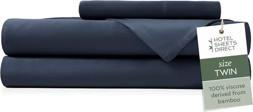 Vista 57 de Hotel Sheets Direct - Juego de sábanas 100% viscosa derivada de bambú tamaño individual - sábanas refrescantes con 1 funda de almohada