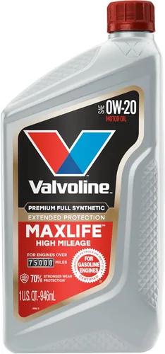 Vista 49 de Valvoline - Aceite de alto millaje 150 K con MaxLife Plus Technology, SAE 5W-20, 1 cuarto de galón