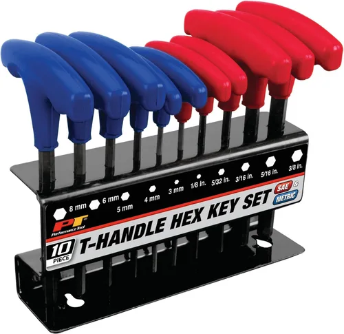 Vista 14 de Performance Tool W80274 Juego de 10 piezas de llaves Allen SAE con mango en T, Juego de llaves hexagonales de brazo largo