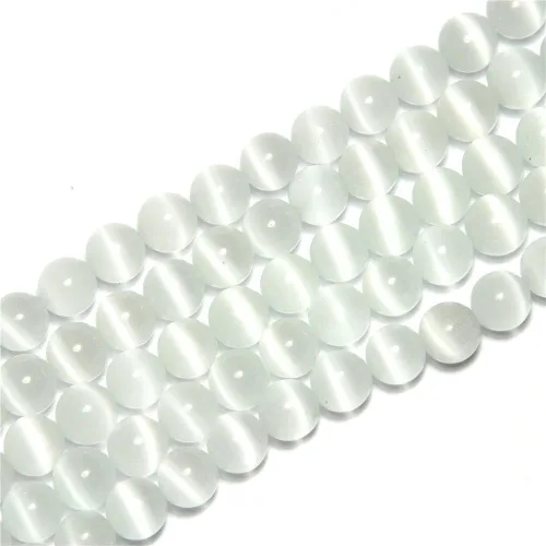 Vista 21 de Cuentas de Ojo de Gato Negro, Redondas de 6 mm, Piedras Preciosas Semipreciosas Sueltas para Fabricación de Joyas (63-66 piezas/cadena)
