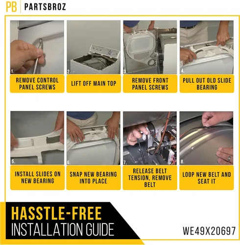 Vista 7 de WE49X20697 Kit de rodamientos de secadora para GE Hotpoint AP5806906