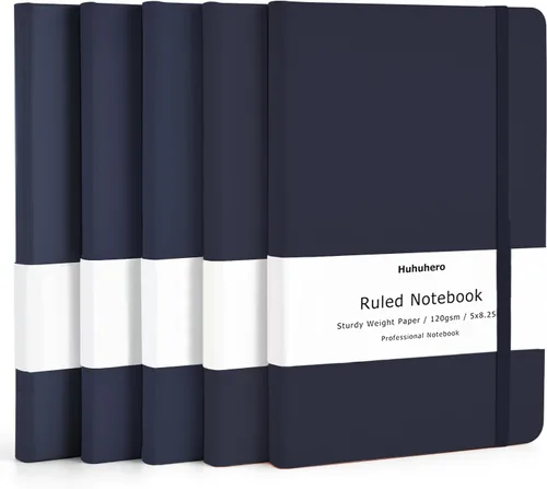 Vista 9 de Huhuhero - Diario para cuaderno con líneas, papel grueso de 120 g/m², cuaderno a rayas para la universidad, cuadernos de tapa dura para tomar notas