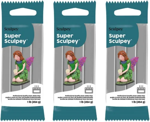 Vista 5 de Super Sculpey - Arcilla polimérica para horno, calidad profesional, beige, 1 libra (paquete de 3)