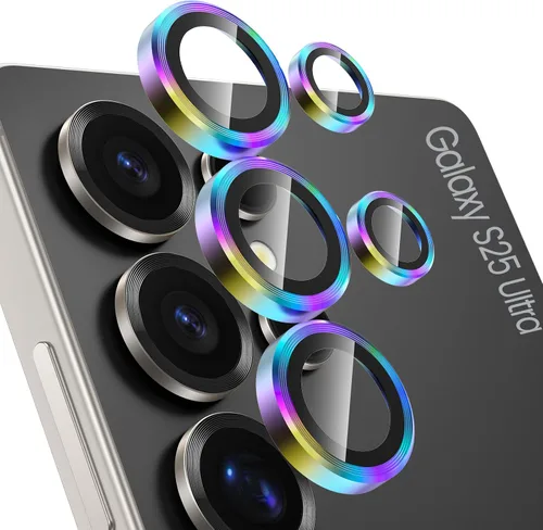 Vista 8 de Tensea Protector de lente de cámara Samsung Galaxy S22 Ultra, protector de pantalla de vidrio templado 9H, anillo individual de metal para S22 Ultra