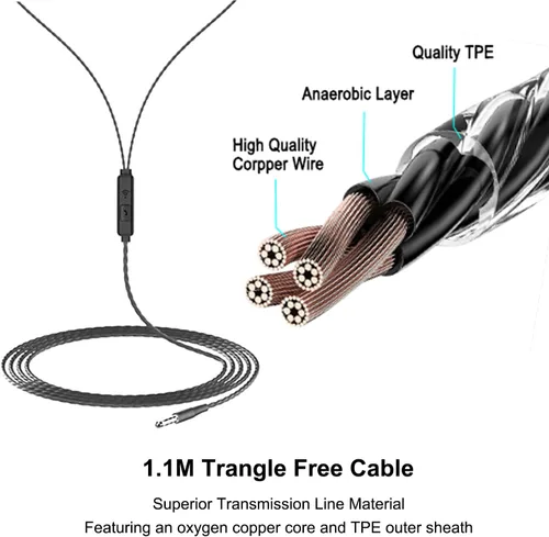 Vista 4 de Auriculares con cable Cianyyee, paquete de 6 con micrófono, auriculares de graves pesados, auriculares a granel con aislamiento de ruido