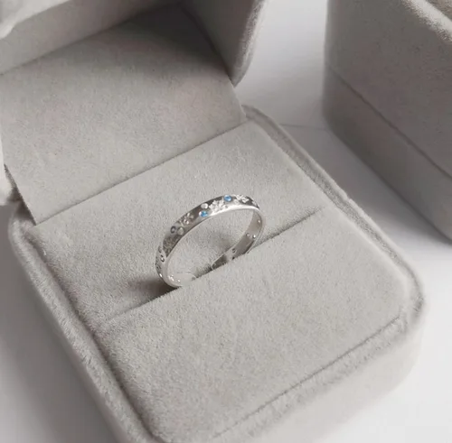 Vista 4 de Anillo de plata de ley 925, anillo ajustable para mujer, Metal precioso., Gema preciosa