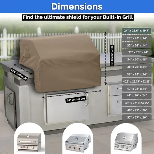 Vista 7 de Covers & All Cubierta de parrilla integrada para parrilla al aire libre – Resistente 12 oz impermeable cubierta de parrilla de barbacoa incorporada