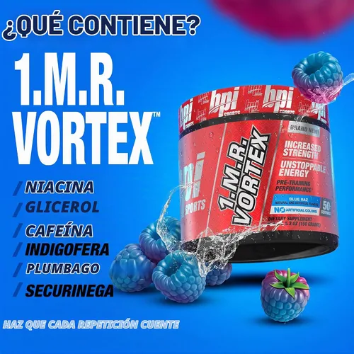 Vista 6 de BPI Sports 1.M.R Ultra Concentrado polvo para antes del ejercicio, 4.9 oz., Azul Raz, 1, 1