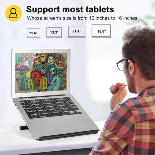 Vista 11 de Parblo PR 100 Soporte universal para tableta de dibujo ajustable para monitores de gráficos digitales de dibujo de 10 a 16 pulgadas, tabletas