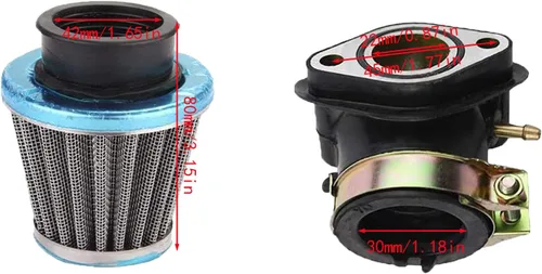Vista 7 de Carburador de 150cc con colector de admisión de filtro de aire para motores GY6 de 4 tiempos 150cc 125cc 152QMJ 157QMJ Motores Choke eléctrico