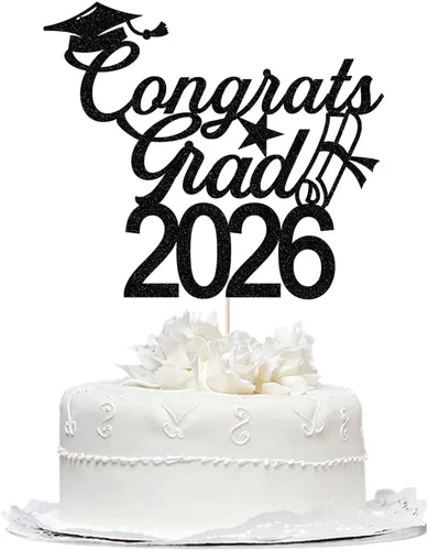 Vista 17 de Decoración para tartas Congrats Masters 2025, decoración de pastel de felicitaciones graduadas, suministros de decoración de fiesta de graduación