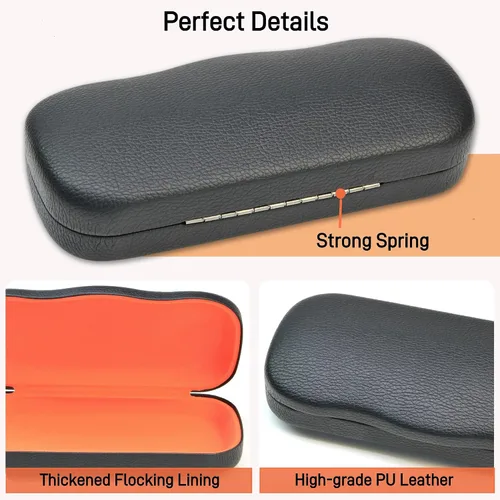 Vista 5 de Estuche para lentes de 2 piezas, funda rígida para gafas para mujeres y hombres