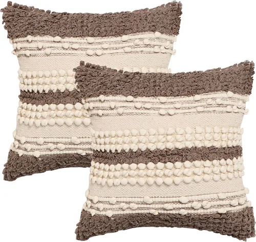 Vista 11 de REDEARTH · Fundas de Cojines Decorativos con Mechones - Fundas Decorativas Tejidas con Textura Boho para Sofá, Cama, Casa de Campo, Silla, Patio