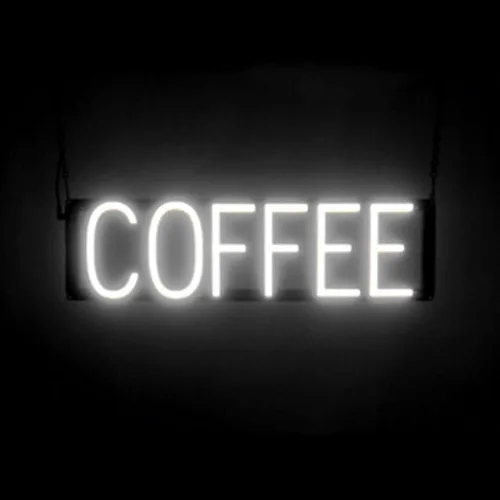 Vista 64 de SpellBrite Letrero de té Aspecto de letrero de té neón, luz LED azul, 13.1 x 6.3 pulgadas Ultra-Bright Click-Together Signage for Cafes, with