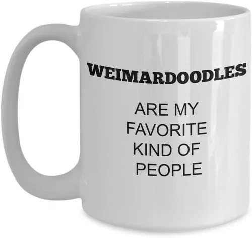 Vista 3 de Taza divertida Weimardoodle Are My Favorite Kind of People – Taza de té de café de 11 o 15 oz para perro raza pedigrí EZ#0352