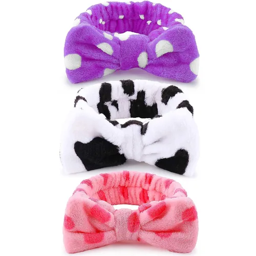 Vista 17 de WSYUB Diadema de spa, maquillaje, diademas de maquillaje esponjosas, suministros para fiestas de pijamas, diademas faciales para lavar la cara