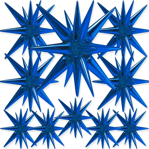 Vista 33 de Globos de papel de aluminio con forma de estrella negra de PartyWoo, 2 piezas de 42 pulgadas, grandes, con puntas explosivas, de Mylar
