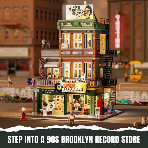 Vista 4 de LUMIBRICKS Record Store - Juego de ladrillos de construcción de iluminación