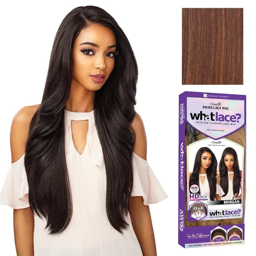 Vista 11 de Sensationnel Cloud9 Swiss Lace WHATLACE? Personalizable Peluca de encaje de 13 x 6 – MORGAN (1B [Negro])