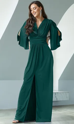 Vista 3 de KOH KOH Vestido largo para dama de honor, cóctel, noche, manga corta, para mujer