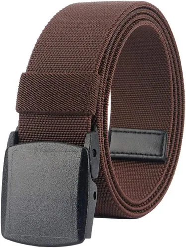 Vista 25 de LionVII Cinturones elásticos para hombre con hebilla de plástico sin metal para deportes de trabajo, fácil de recortar para adaptarse a cintura