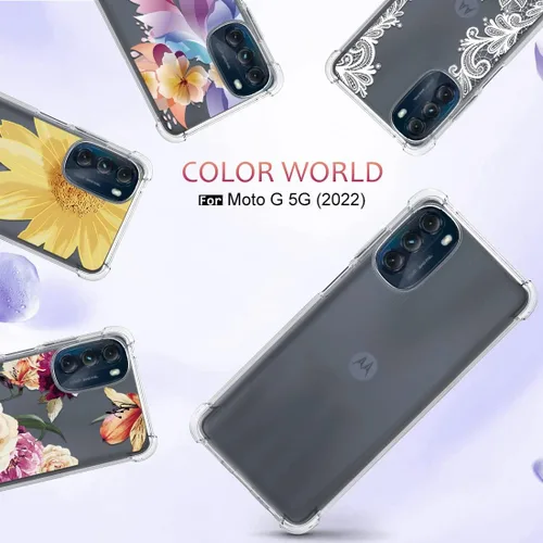 Vista 6 de Osophter Funda transparente para Moto G 5G 2022 con protector de pantalla, TPU con absorción de golpes, esquinas reforzadas, cubierta flexible