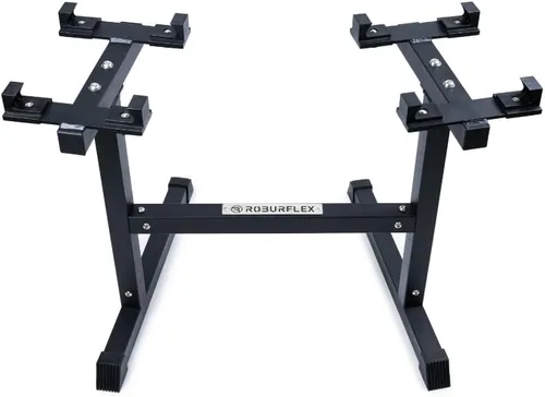 Vista 6 de Oferta en paquete: dos mancuernas ajustables (blanco de 80 libras) + soporte para mancuernas + banco ajustable (4 artículos)