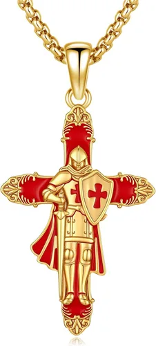 Vista 72 de 925 Sterling Silver Patron Saint Amulet Necklace for Men Women plateado