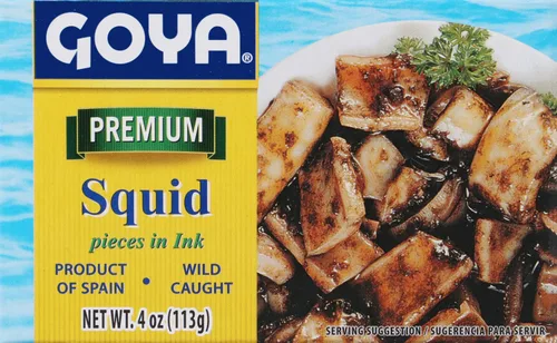 Vista 4 de Goya Foods Piezas de calamar prémium en tinta, 4 onzas (paquete de 25)