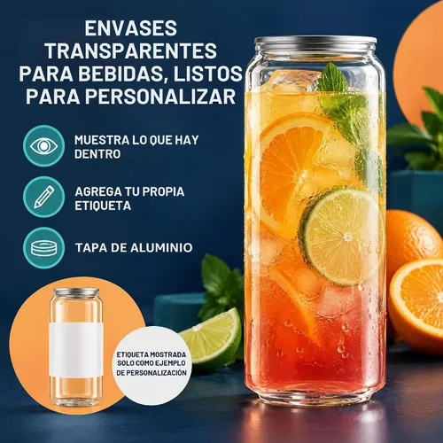 Vista 9 de Hammont - 100 unidades de botellas de jugo de plástico con tapas – Tazas sellables para batidos, Boba y café helado – Recipientes de bebidas