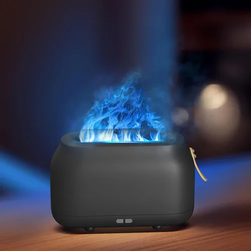 Vista 3 de Topyond Difusor de llama difusor de aceite esencial humidificador de aromaterapia, humidificador de chimenea alimentado por USB para yoga en casa