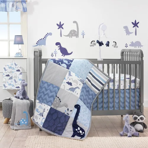 Vista 4 de Bedtime Originals Roar Dinosaur Musical Móvil, Azul/Gris