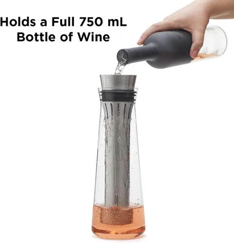 Vista 4 de Rabbit Jarra enfriadora de vino de vidrio enfría y airea vino 25.4 fl oz de capacidad