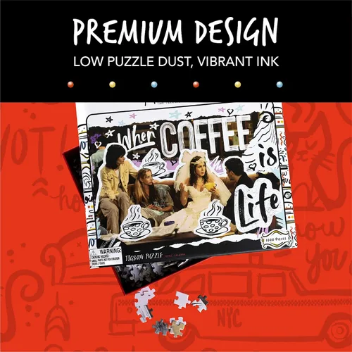 Vista 3 de Paladone Friends Coffee is Life - Rompecabezas de 1000 piezas, producto