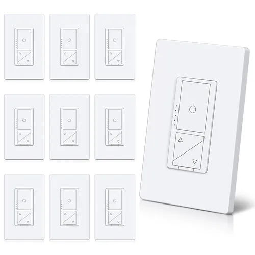 Vista 10 de BESTTEN - Interruptor de atenuación LED digital delgado con interruptor de corte de energía de espacio de aire ETL Listed, 3 Button Control