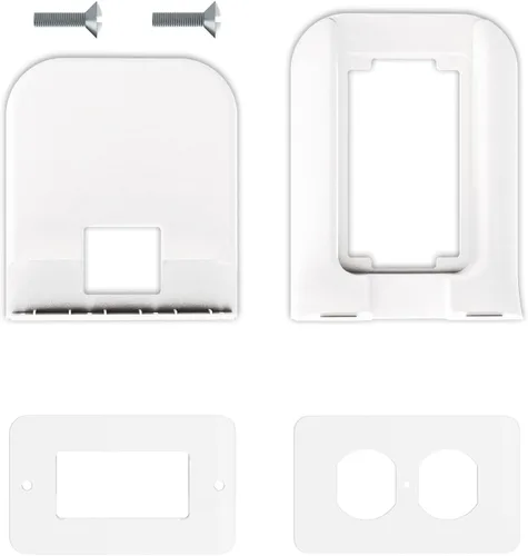 Vista 9 de WALI - Repisa para enchufe de pared, estante de baño hasta 10 libras, organizador de pared estándar vertical dúplex para ahorrar espacio