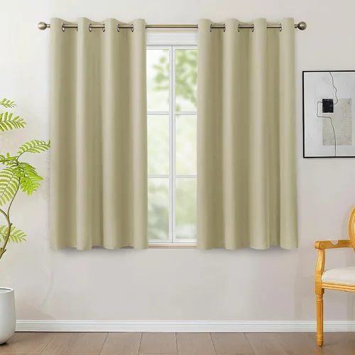 Vista 33 de BONZER - Juego de 4 paneles de cortinas 100% opacas, cortinas de ventana con aislamiento térmico y bloqueo de luz, de 63 pulgadas de largo, cortina