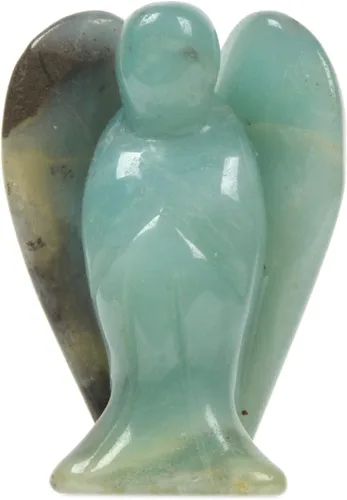 Vista 12 de Justinstones Estatua de Ángel de la Guarda de Gema Tallada en 7 Chakras, Ángel de la Paz en Bolsillo, 5 cm