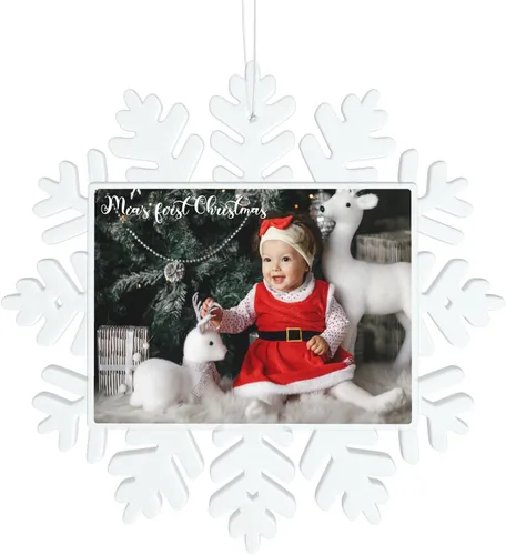 Vista 9 de Adorno de Navidad personalizado con foto 2023, decoración de árbol de Navidad de cerámica personalizada con cualquier imagen/texto, adorno de Círculo
