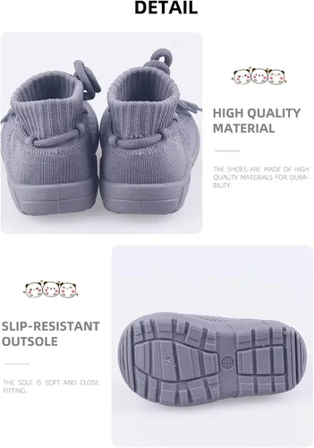 Vista 4 de DEBAIJIA Zapatos para niños pequeños de 1 a 5 años, entrenadores para primeros pasos para bebés, niños y niñas, suaves y lindos, Wzx01-Amarillo