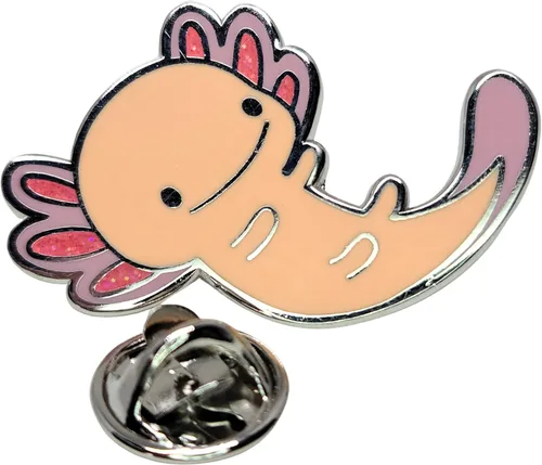 Vista 2 de Pin esmaltado de axolotl para bebé con respaldo de seguridad, Esmalte, No es una piedra preciosa