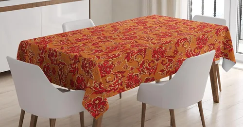 Vista 7 de Ambesonne Mantel africano con diseño de mujer tradicional rodeada de motivos en remolino, diseño gráfico femenino de Savannah, para comedor