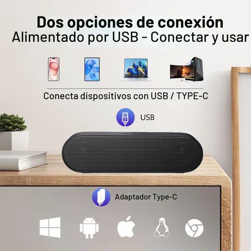 Vista 2 de ZETIY Altavoz de computadora actualizado, altavoz alimentado por USB para escritorio, PC con Windows, Mac. Mini barra de sonido portátil Plug and