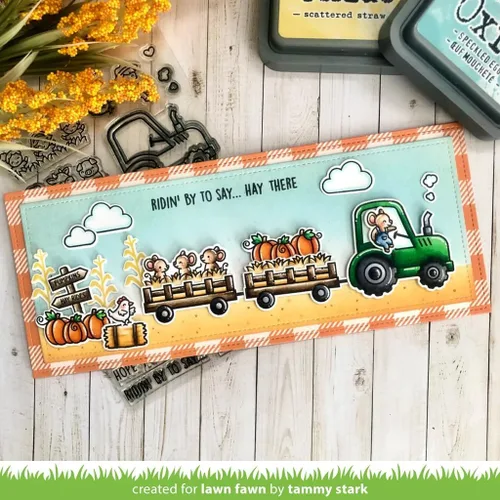 Vista 4 de Lawn Fawn - Hay allí, Hayrides! Ratones Add-on Sellos, troqueles y bolsillo