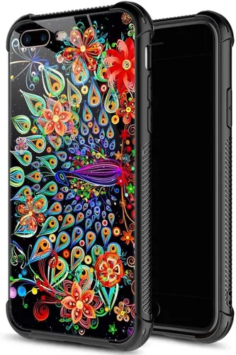 Vista 27 de ZHEGAILIAN Funda para iPhone 7/8 Plus, protección de grado militar, esquinas a prueba de golpes, funda antiarañazos para iPhone 7/8 Plus, girasol
