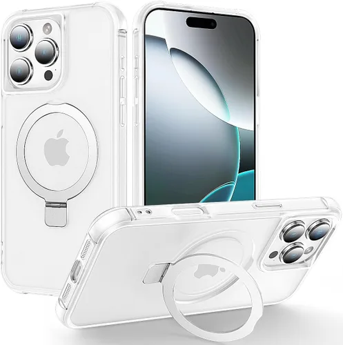Vista 162 de CHAOFEnG Funda magnética compatible con iPhone 11 con soporte, prueba de caídas de grado militar, compatible con imán, anillo translúcido, parte
