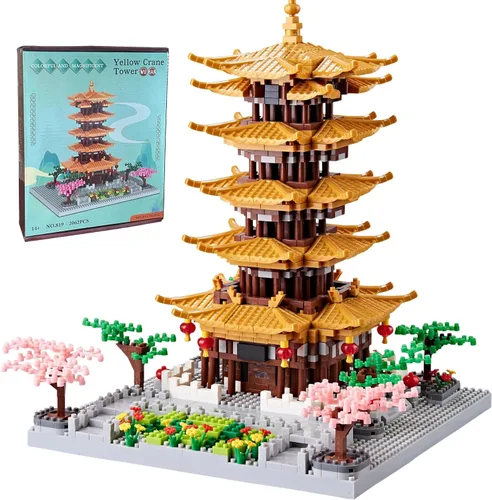 Vista 8 de JXRLMB Juego de bloques de construcción micro de Jardines Clásicos Chinos de Suzhou con Árbol de Sakura Desafío de Construcción para Adultos